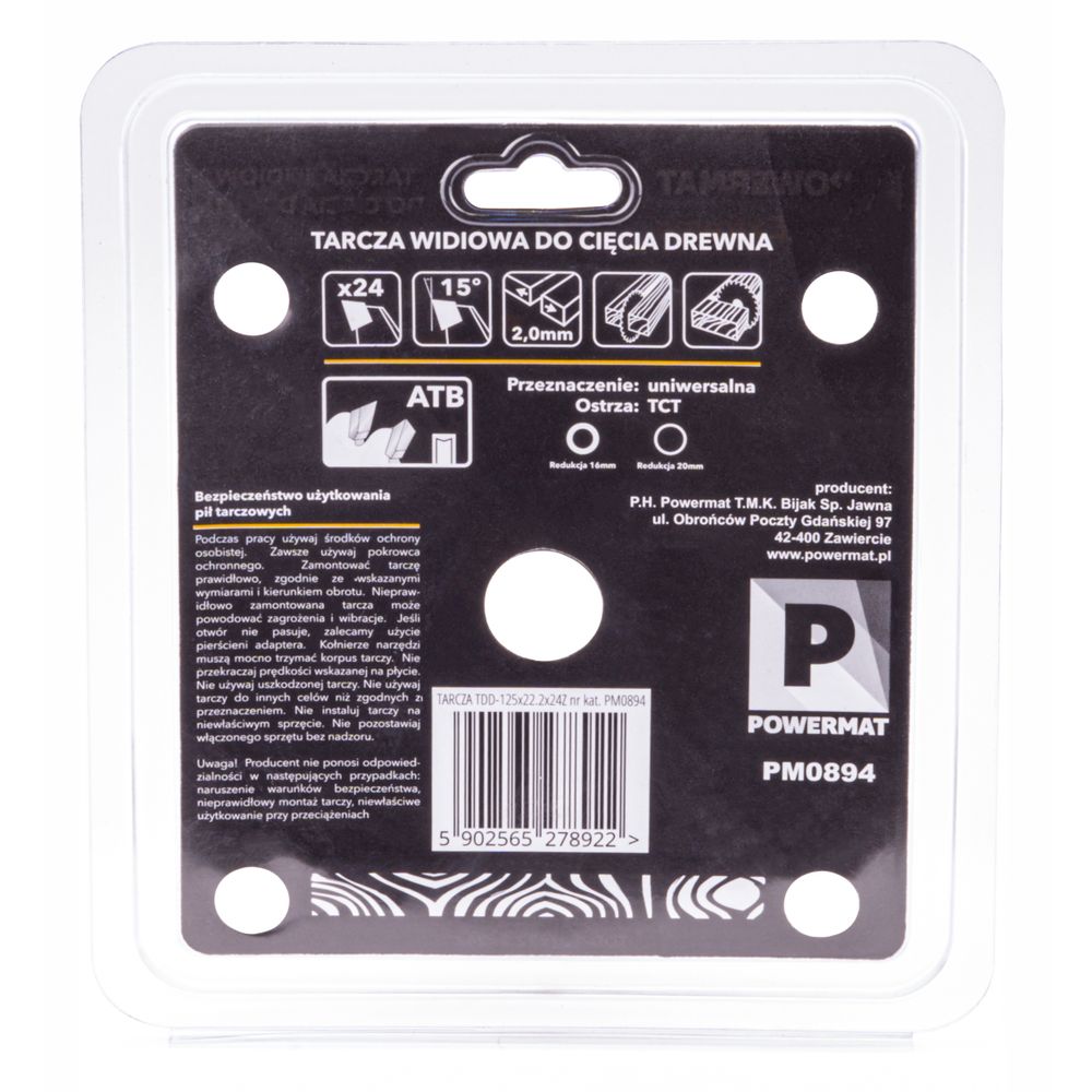 Karbidna lista pile za drvo 125x22.2 24z TDD-125x22.2x24Z slika 5