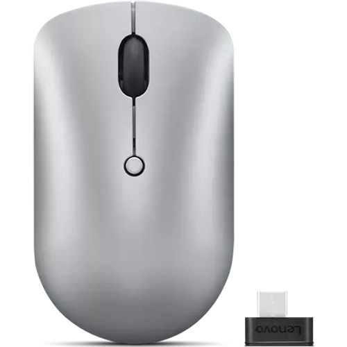 Lenovo GY51D20869 540 USB-C Mouse (Cloud Grey), 4-button mouse, On-the-fly DPI switch (800-1600-2400 DPI), Red optical slika 1