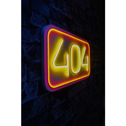 Wallity Ukrasna plastična LED rasvjeta, 404 Not Found - Red, Yellow slika 1