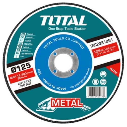 TOTAL Brusna ploča za metal 125x6x22,2mm TAC2231251 slika 1