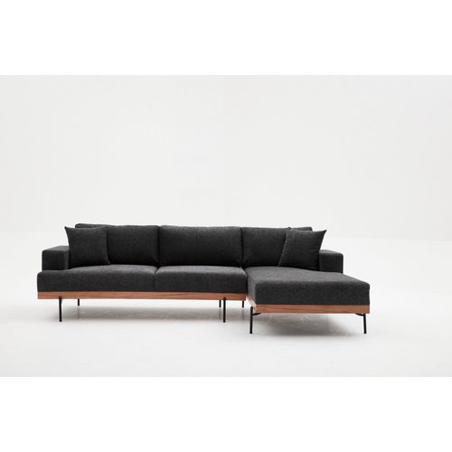 Atelier Del Sofa Kutna garnitura, Antracit, Liva Right - Anthracite slika 6