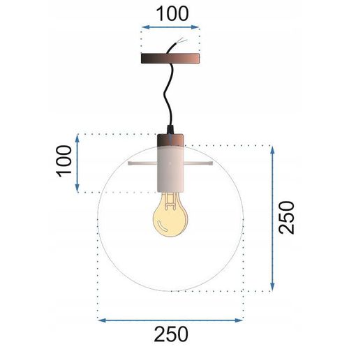 TOOLIGHT Stropna svjetiljka viseća staklena Lassi crna 25 cm APP307-1CP slika 16