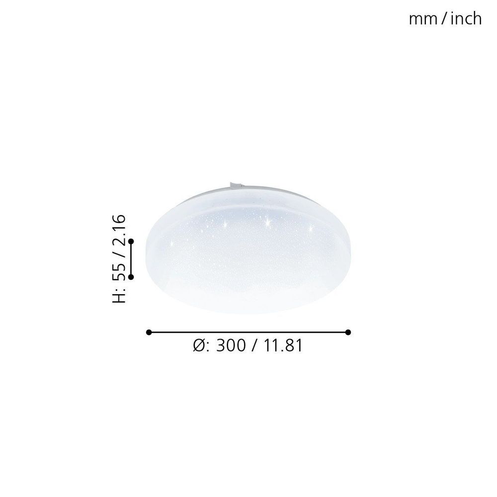 Eglo Frania-a plafonjera LED, 12W, promjer 300mm, sa daljinskim upravljačem, dimabilna, bijela/kristal slika 4