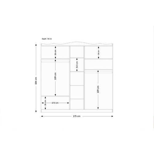 Woody Fashion Garderoba, Bijela boja, Nil 805 - White slika 5