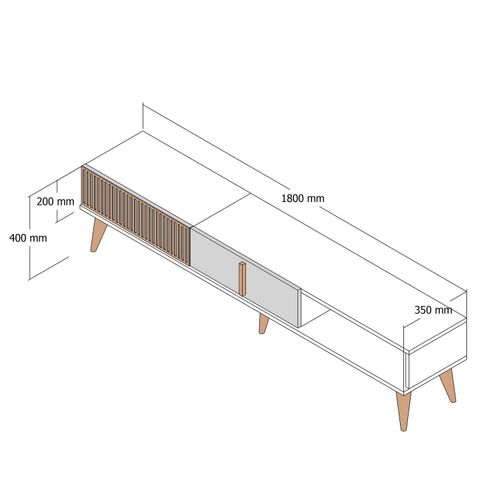 Woody Fashion TV stalak MILAN, boja oraha, boja Travertine slika 6