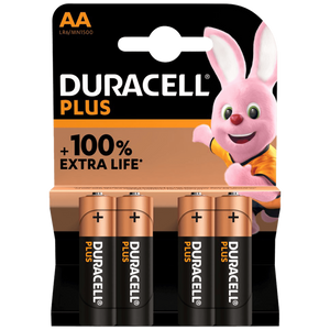 Duracell Baterija alkalna, AA, 1,5 V, blister 4 kom. - AA B4