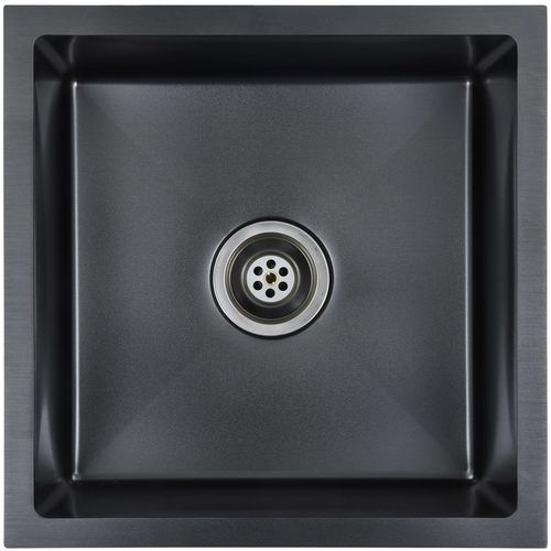 Ručno rađeni kuhinjski sudoper s cjedilom crni nehrđajući čelik slika 25