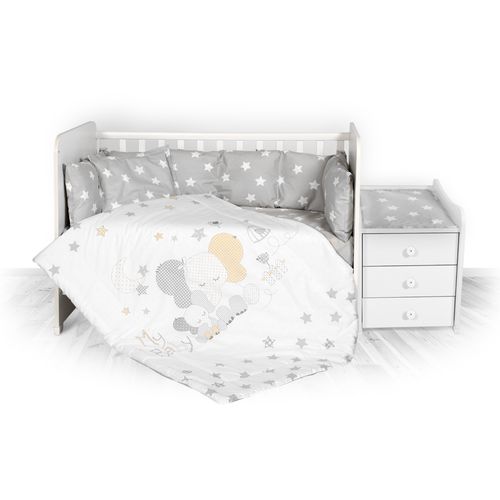 LORELLI TREND 4-dijelni Set Posteljine s Podlogom za Prematanje Ranforce Gray Elephant Stars 110 x 60 cm slika 2