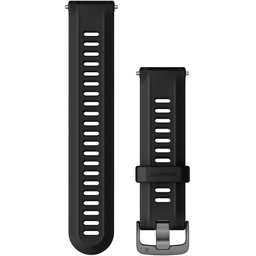 Garmin remen za satove Forerunner, 22 mm, crni s tamnosivim metalnim dijelovima slika 1