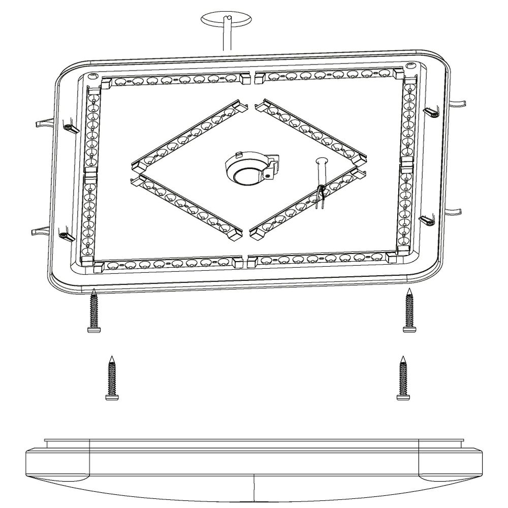 Eglo Frania Plafonjera LED 49,5W, 530x530mm, Bijela/Kristal slika 4
