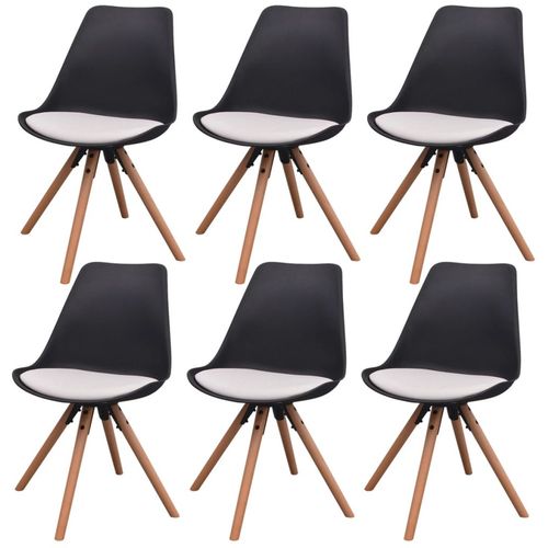 Blagovaonske stolice od umjetne kože 6 kom crno bijele slika 15