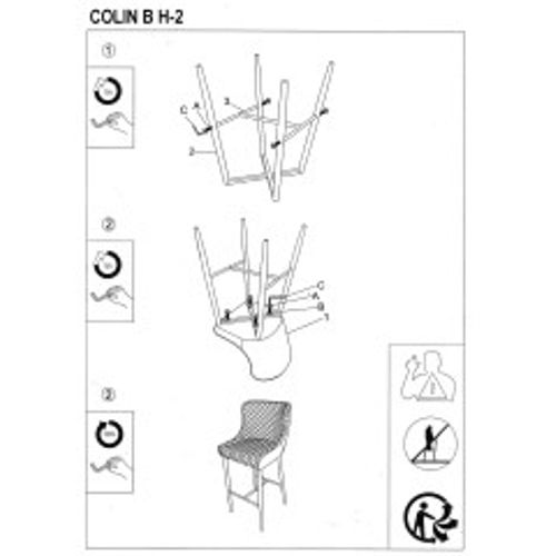 Barska stolica COLIN B H-2 - Tkanina slika 4