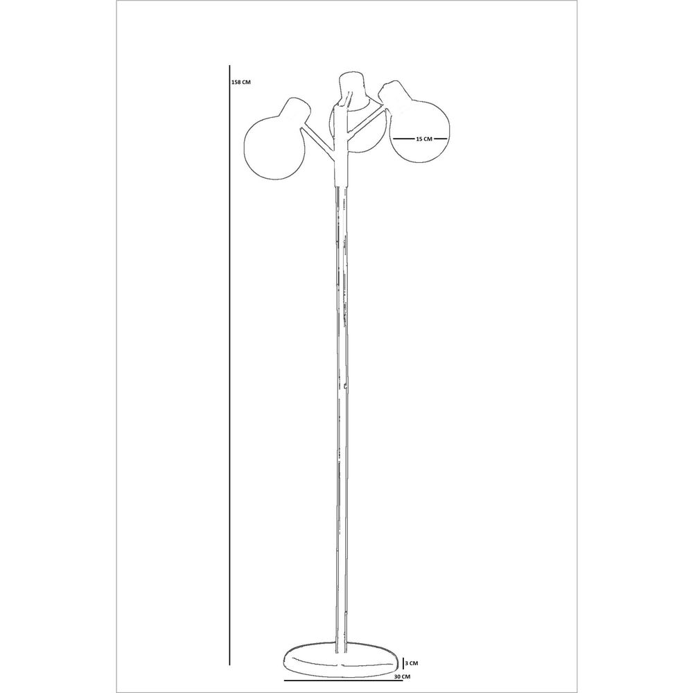 Opviq Podna lampa 197, med, zlatna slika 4