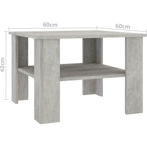 Stolić za kavu siva boja betona 60 x 60 x 42 cm od iverice slika 10
