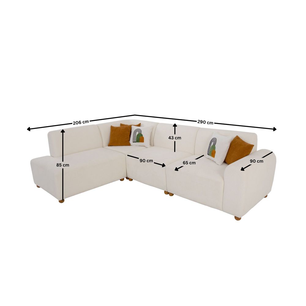 Ugaona Sofa S-Loft Left - bijela slika 13