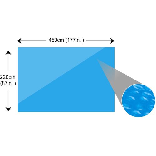 Pravokutni plavi bazenski prekrivač od PE 450 x 220 cm slika 14