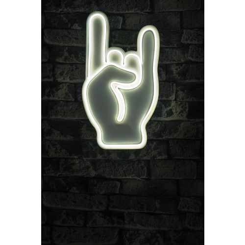 Wallity Ukrasna plastična LED rasvjeta, Rock N Roll Sign - White slika 2