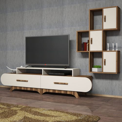 Woody Fashion TV jedinica, Flora S - Walnut, Cream slika 2