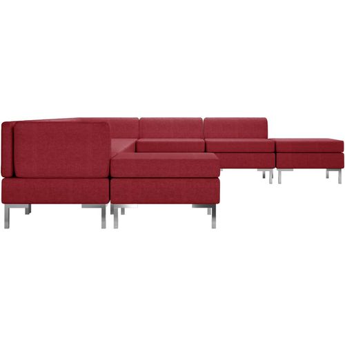 9-dijelni set sofa od tkanine crvena boja vina slika 38