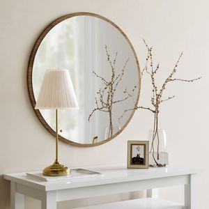 Dekoratif Yuvarlak Ayna Ceviz A707 Walnut Mirror