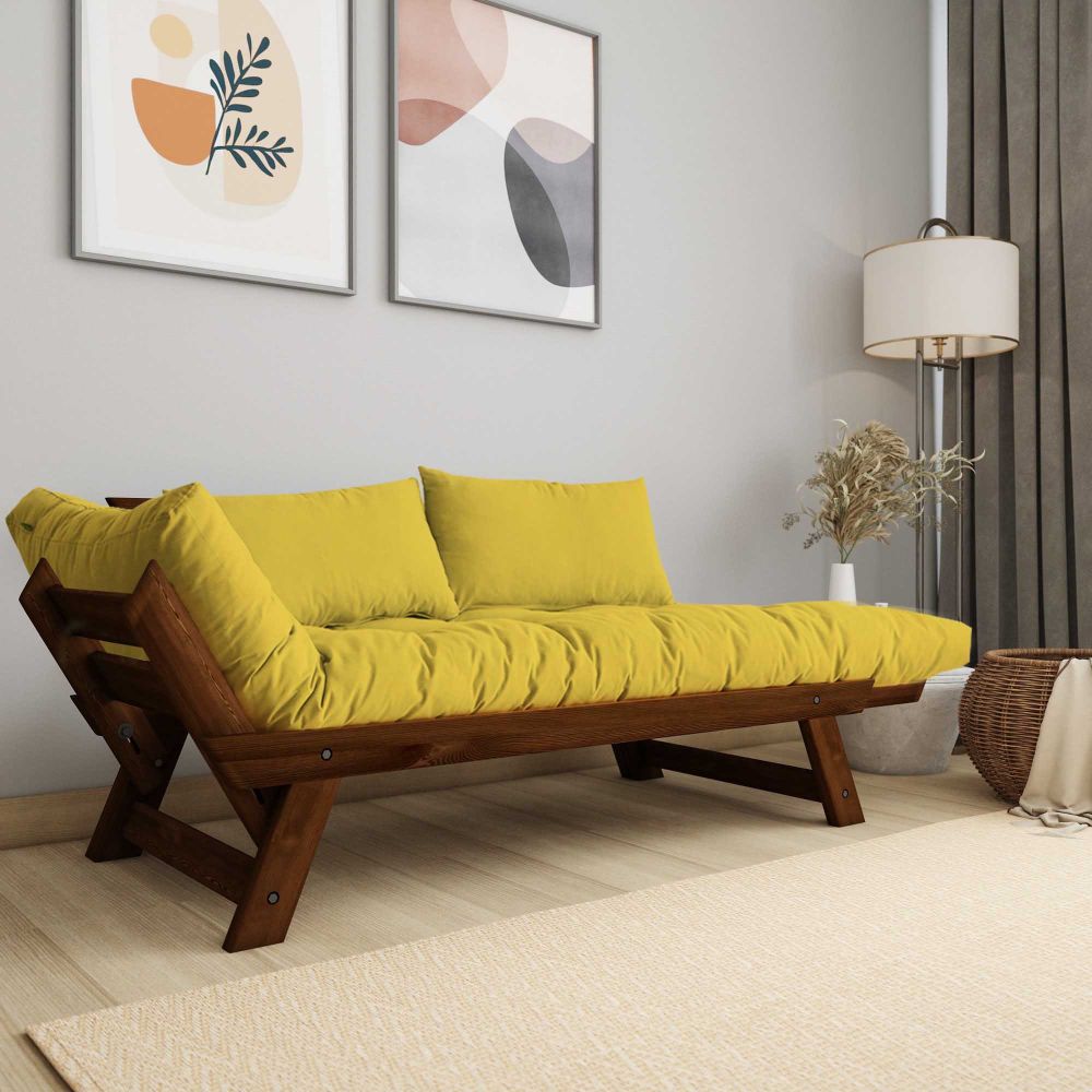 Dvosjed sofa CPT8166-210 - boje: Orah, Žuti vrt slika 2