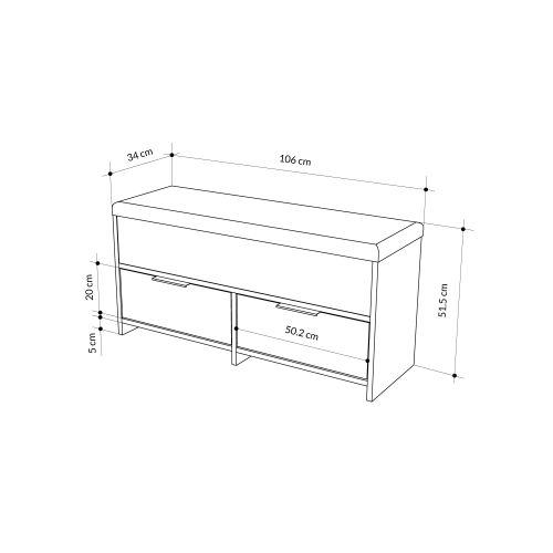 Cove Shoe Bench - Hitit Hitit Shoe Cabinet slika 6