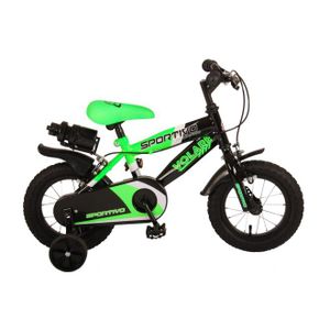 Volare Sportivo dječji bicikl 12" s dvije ručne kočnice crno-zeleni
