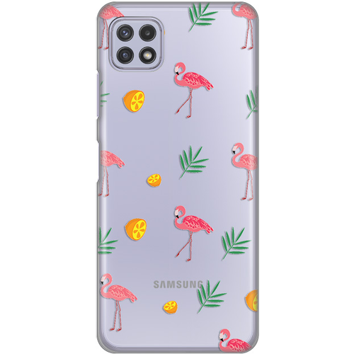 Maska Silikonska Print Skin za Samsung A226B Galaxy A22 5G Flamingos slika 1