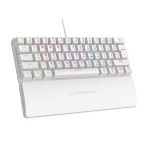 Rampage plower k60 white us layout wrist support blue switch gaming keyboard