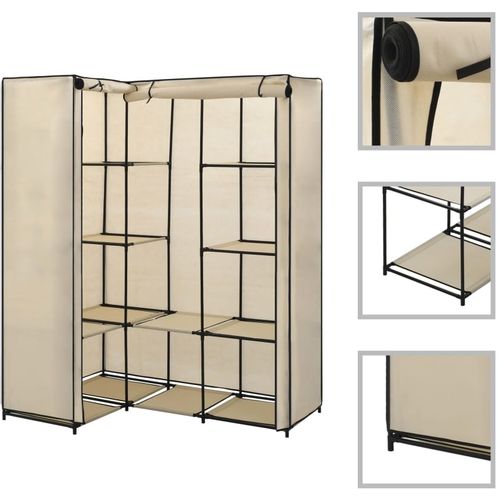 282451 Corner Wardrobe Cream 130x87x169 cm slika 1