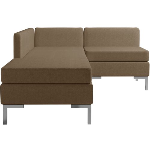 4-dijelni set sofa od tkanine smeđi slika 12