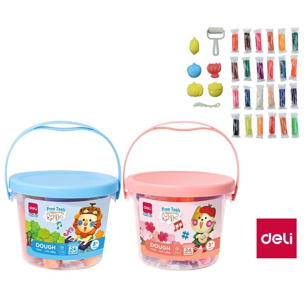 MASA ZA MODELIRANJE 24 boje u pvc kofici 480g EY006 slika 1