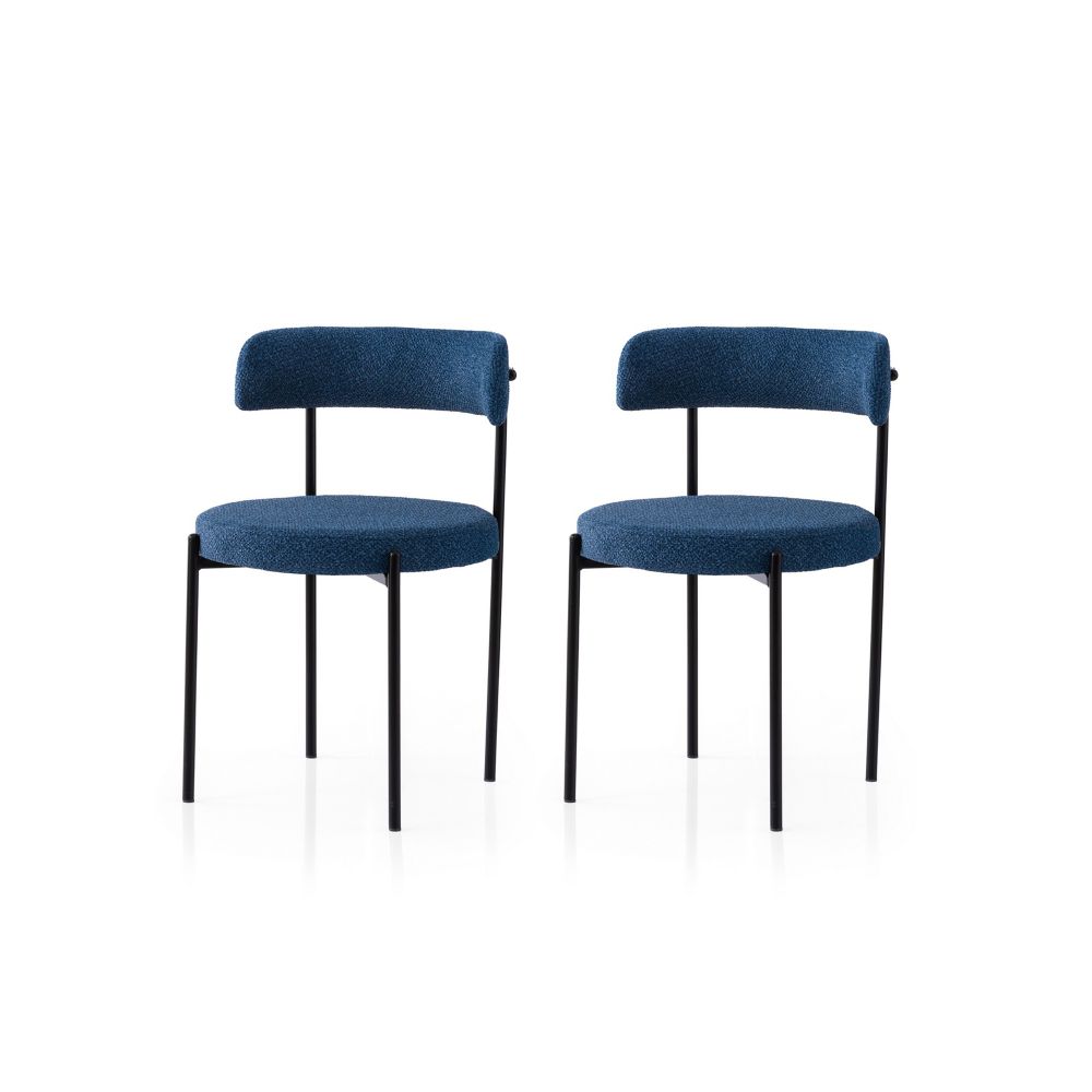 Gını - 4014 V2 Crni i Tamnoplavi Set Stolica (2 Komada) slika 1