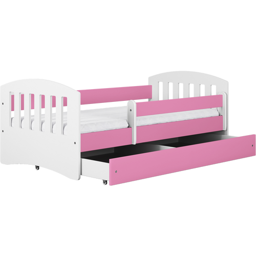 Drveni dječji krevet Classic s ladicom - rozi - 160*80cm slika 5