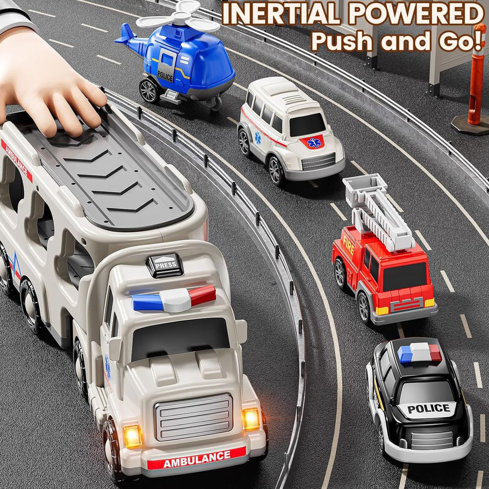 Woopie road tegljač set od 5 automobila - hitna pomoć slika 2