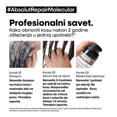 L’Oréal Professionnel Absolut Repair Molecular Maska Bez Ispiranja 100ml slika 5