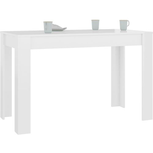 Blagovaonski stol visoki sjaj bijeli 120 x 60 x 76 cm iverica slika 17