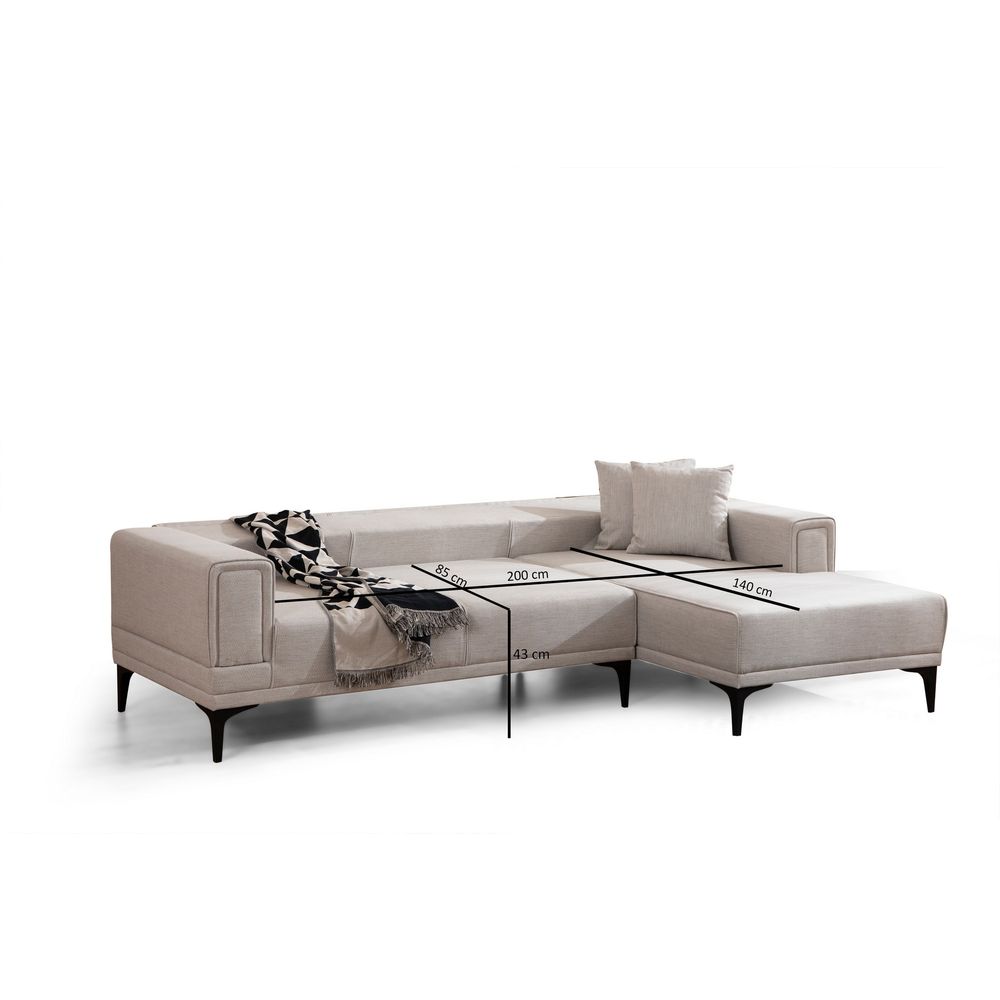 Ugaona Sofa na Razvlačenje Horizon Right - Ecru Boja slika 9