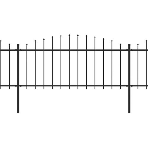 Vrtna ograda s ukrasnim kopljima (0,5-0,75) x 10,2 m čelična crna slika 19