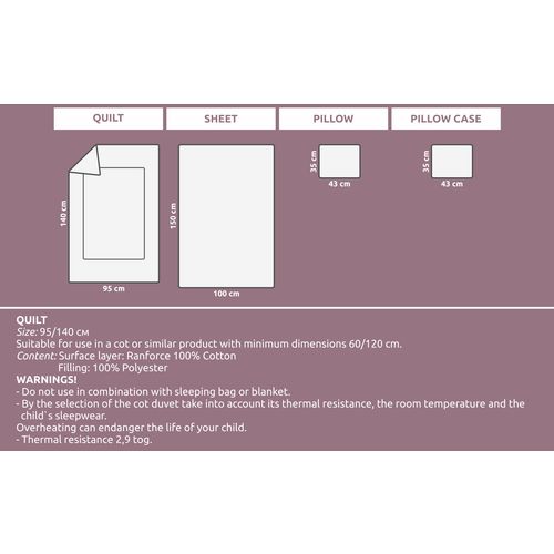 LORELLI RANFORCE 4-dijelni Set Posteljine Crowns Latte (za krevetić min. 120 x 60 cm) slika 5