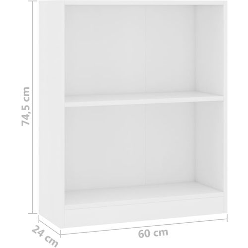 Polica za knjige bijela 60 x 24 x 74,5 cm od konstruiranog drva slika 8