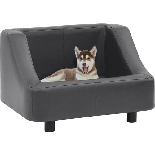 Sofa za pse siva 67 x 52 x 40 cm od umjetne kože slika 1