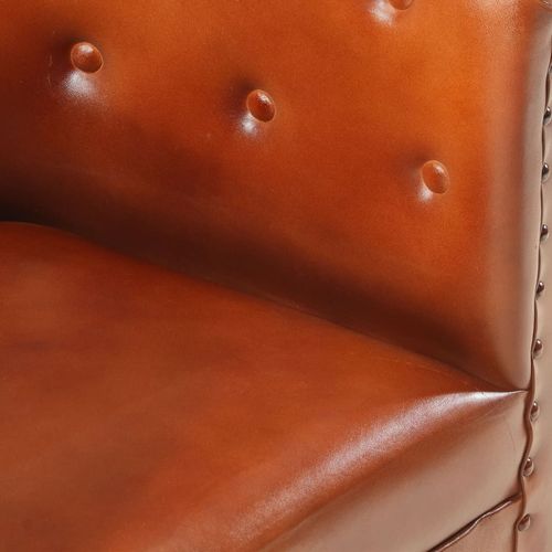 Fotelja od prave kože smeđa slika 49