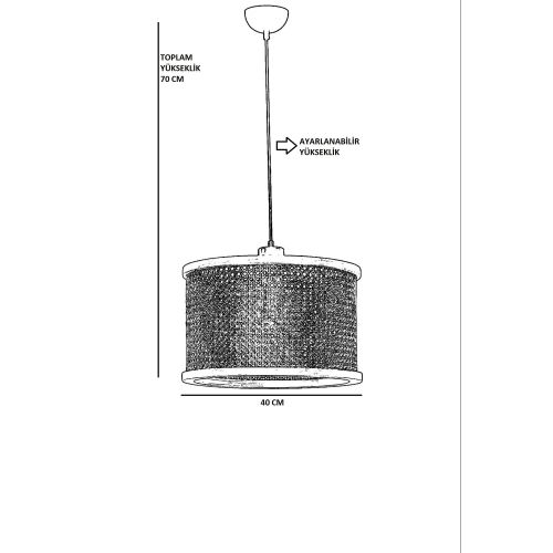 Gizem Büyük Tekli Ceviz Rattan Sarkıt Walnut Chandelier slika 4