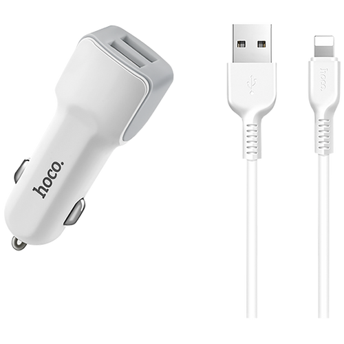 hoco. Auto punjač sa Lightning kabelom, 2 x USB, 5 V/2.4 A - Z23 Grand Style set, Lightning slika 5