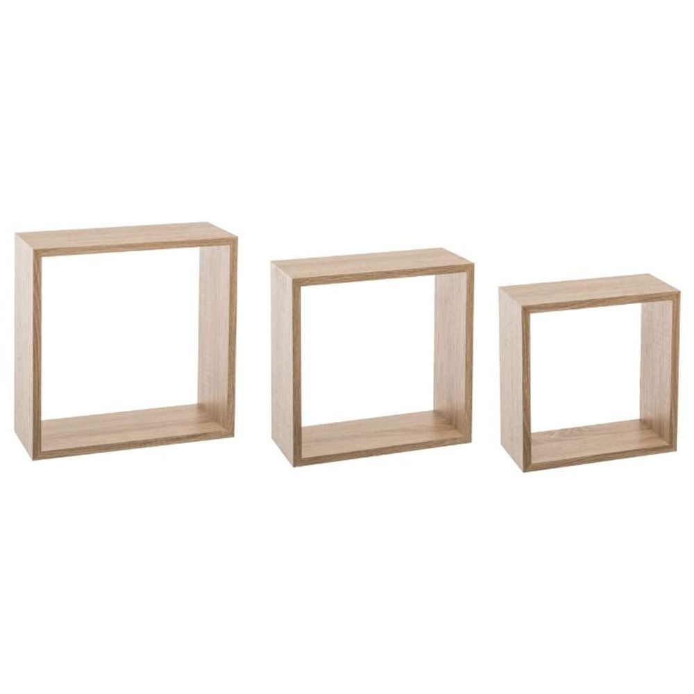 Five fixy set polica zidna 3kom kocka mdf natur l slika 1