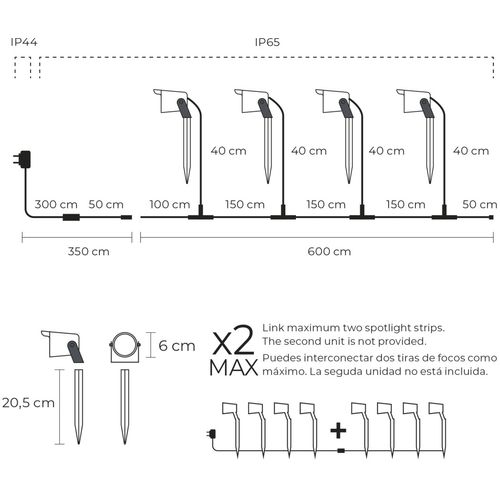 KSIX, set od 4 vanjska reflektora SmartLED, WiFi+APP uključen, 18W, 900 lumena slika 4