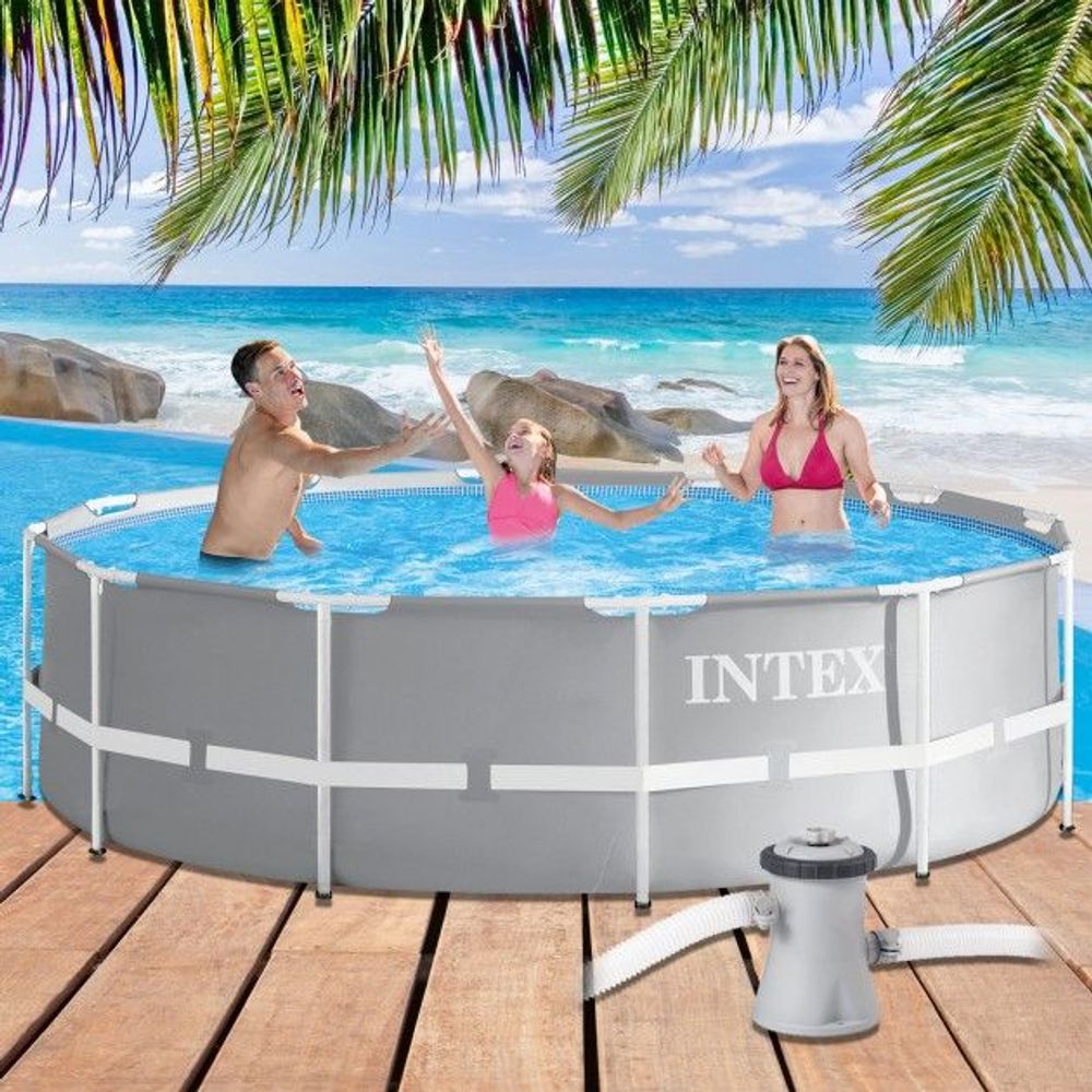 Intex bazen sa metalnom konstrukcijom Prism Premium 305 x 76 cm 26702NP sa pumpom slika 2