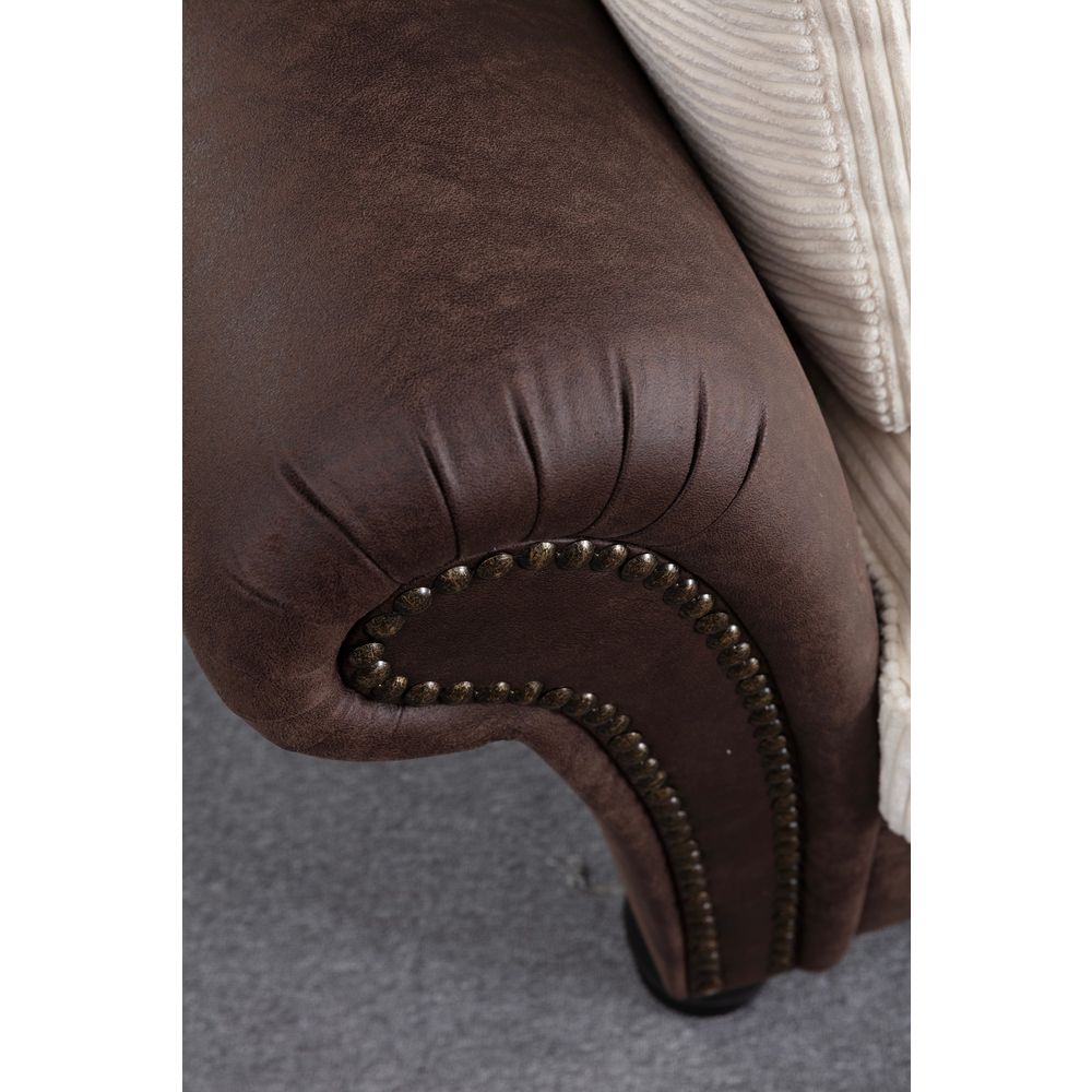Lawrence Lounge - Smeđa, Bijela Trokrvna Sofa slika 3