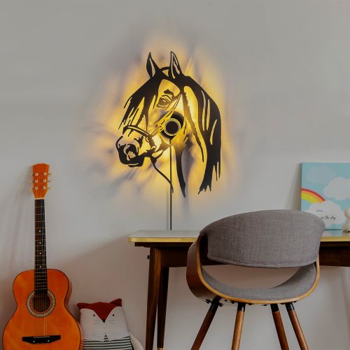 Horse Black Wall Lamp slika 2